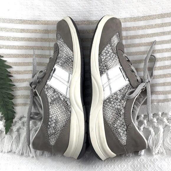 Mephisto Runoff Air Jet System Silver Snakeskin Grey Leather Lace Up Shoes - Picture 5 of 16